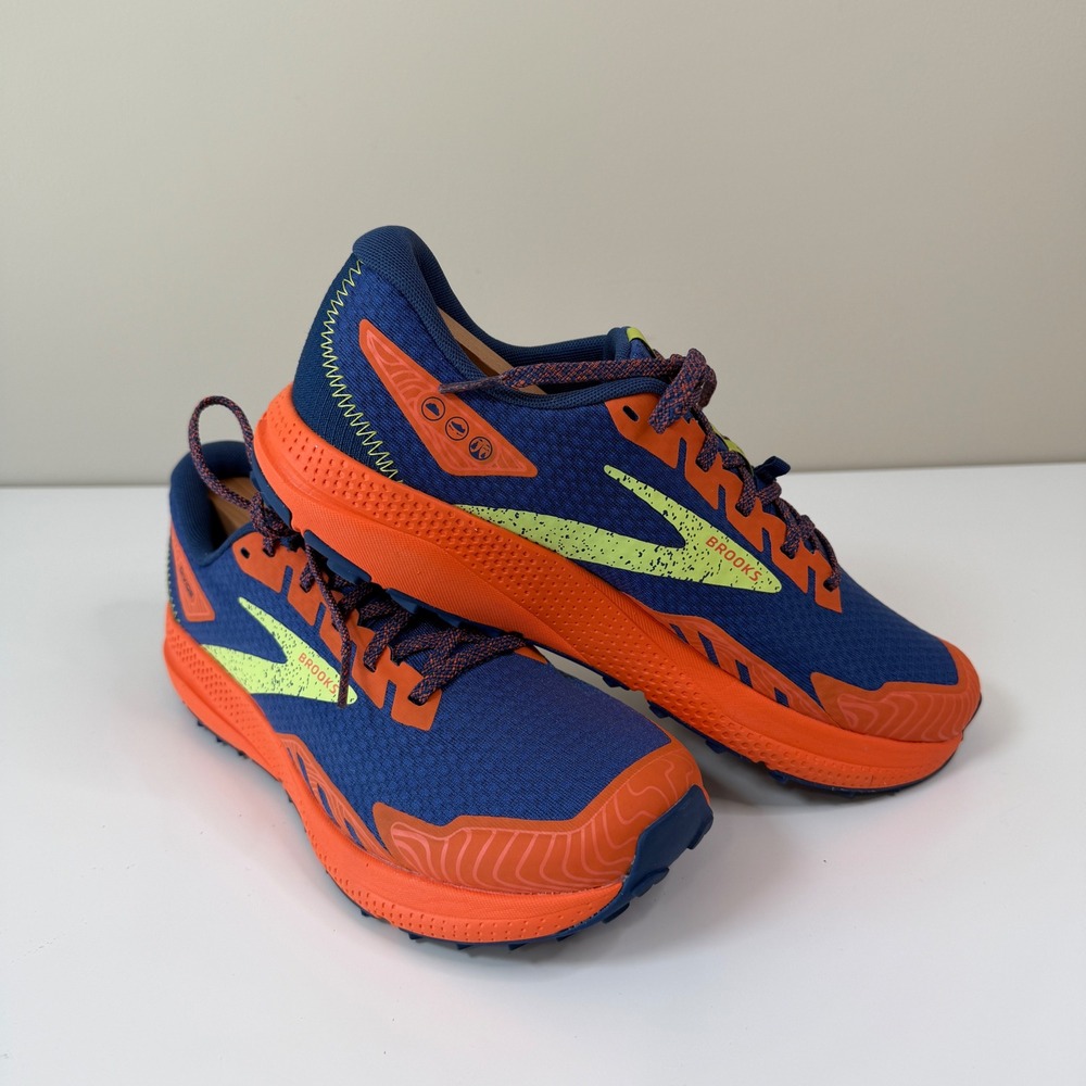 Brooks Divide 4 Mens 9 Blue Orange Trail Sneaker Hiking 1104051D406 Athletic